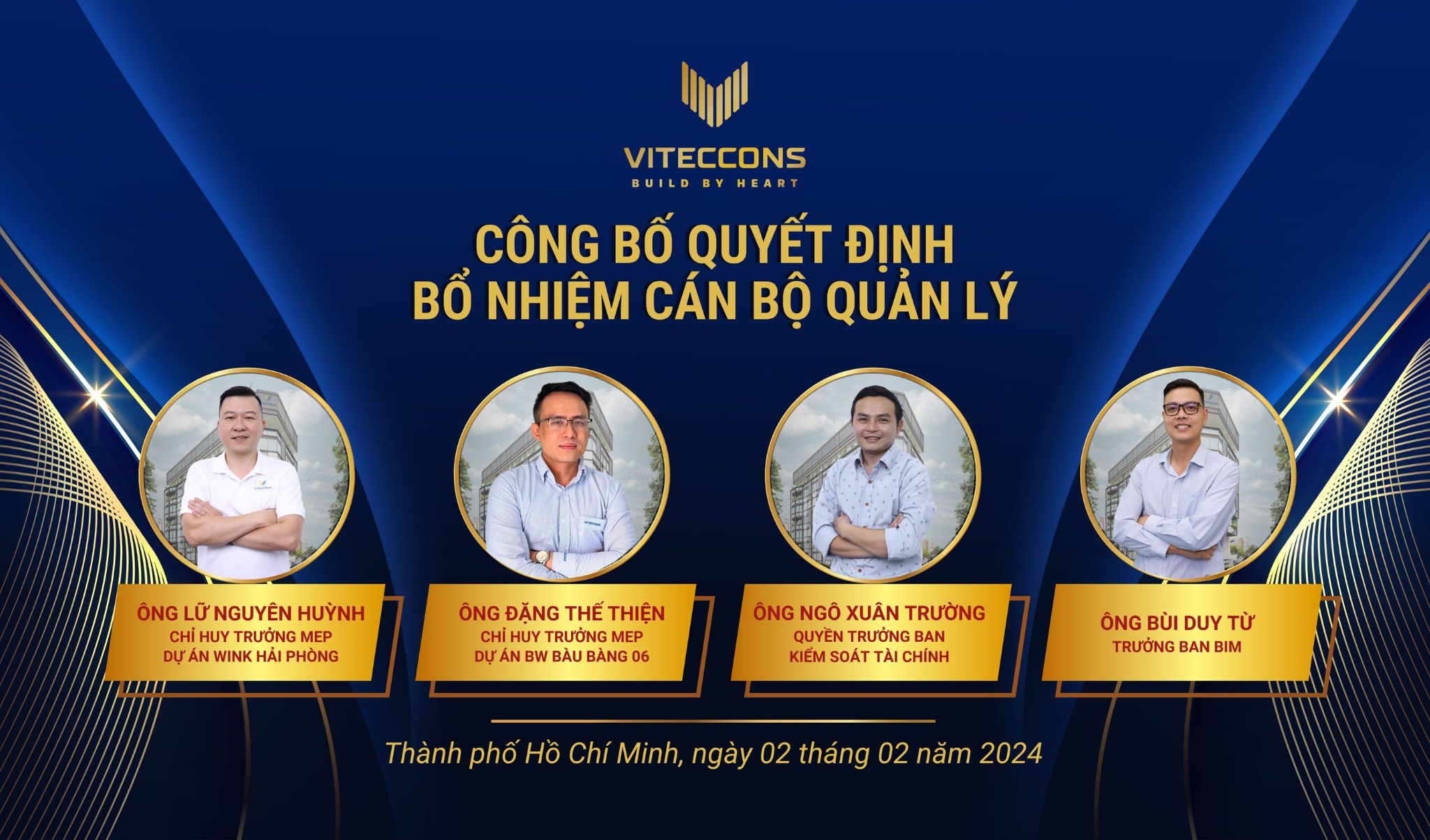 VITECCONS CÔNG BỐ QUYẾT ĐỊNH BỔ NHIỆM CÁC CÁN BỘ QUẢN LÝ