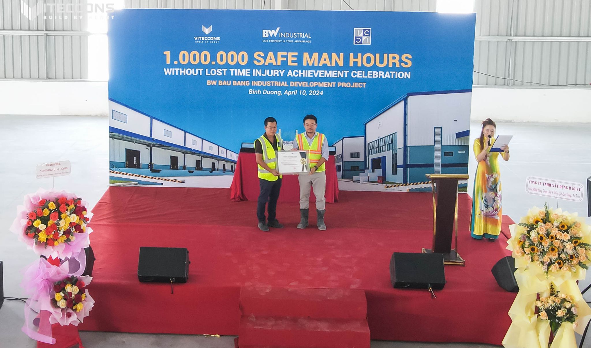CONGRATULATIONS TO BW BAU BANG 06 PROJECT FOR ACHIEVING 1 MILLION SAFE WORKING HOURS CERTIFICATION.