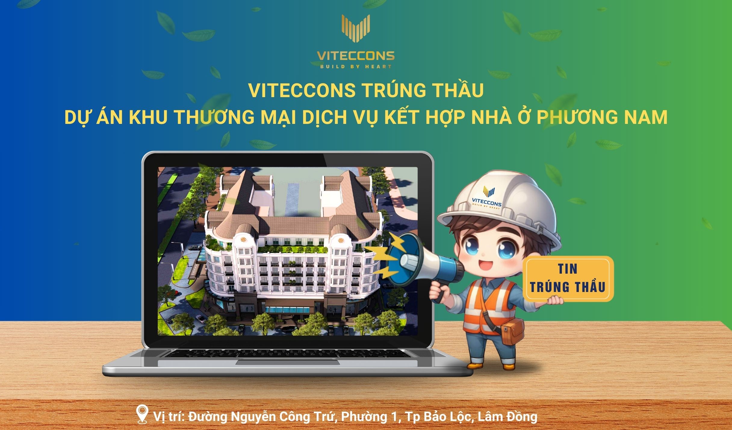 VITECCONS TRÚNG THẦU DỰ ÁN KHU THƯƠNG MẠI DỊCH VỤ KẾT HỢP NHÀ Ở PHƯƠNG NAM