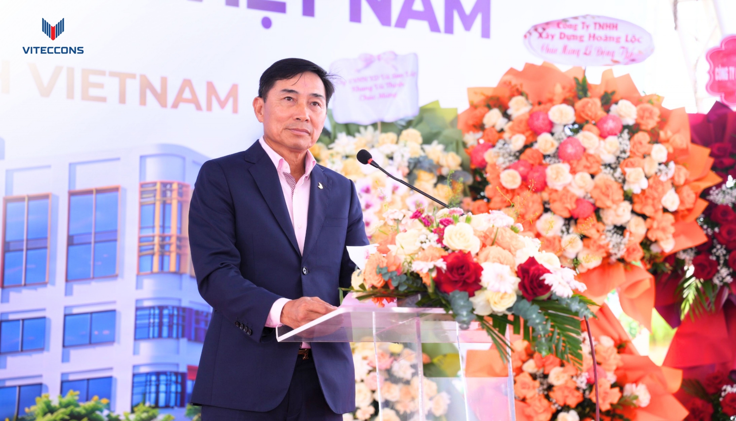 Ông Đỗ Ngọc Tuấn – Tổng Giám đốc Viteccons chia sẻ về cam kết của Viteccons trong việc kiến tạo công trình giáo dục.