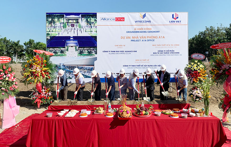 Viteccons organized The ground ceremony of The A1A Ben Tre Office project