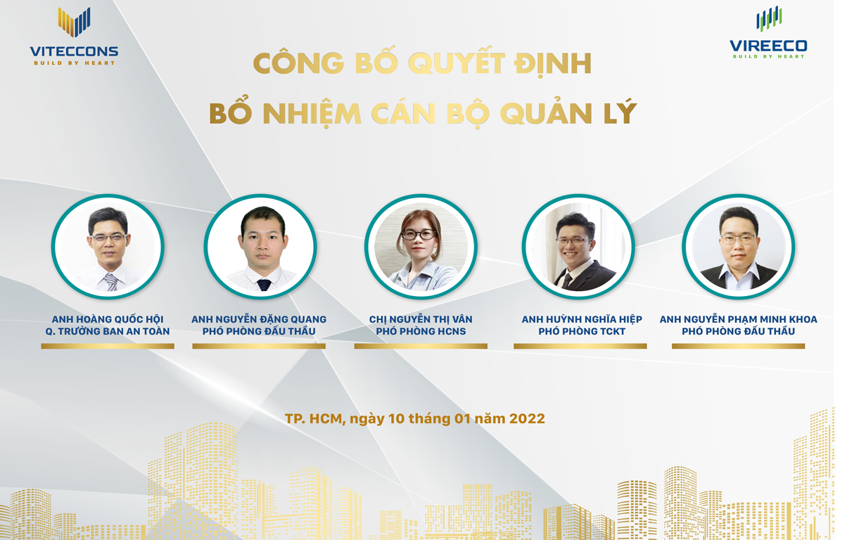 VITECCONS: “TRAO QUYẾT ĐỊNH BỔ NHIỆM CÁN BỘ QUẢN LÝ”